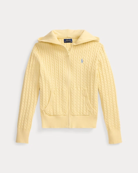Ralph Lauren Mini-Cable Cotton Full-Zip Hoodie