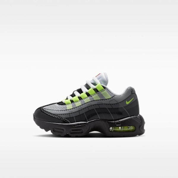 Nike Air Max 95 x LEGO® Collection Little Kids' Shoes - Black/Dark Smoke Grey/Smoke Grey/Metallic Silver - Size 10.5C