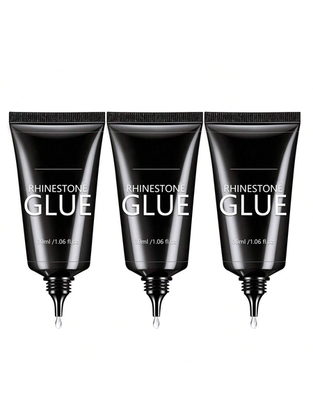 GLOZ 3pcs/Set 30ml Nail Art Rhinestone Gel, Super Strong Gel Nail Polish, Suitable For Nail Decoration, 3D Nail Art, Shiny Gel, Gem Nail Art, Diamond Nails, Requires UV/LED Curing, Beauty Gift