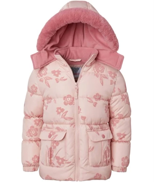 Kensie Girl Big Girls Flocked Floral Puffer Jacket