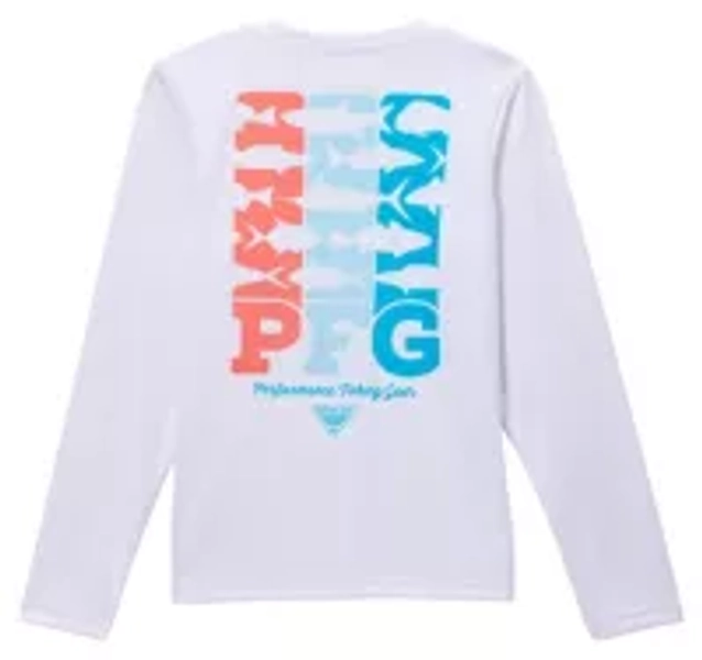 Columbia Boys' PFG Terminal Tackle Fish Bars Long Sleeve Shirt
