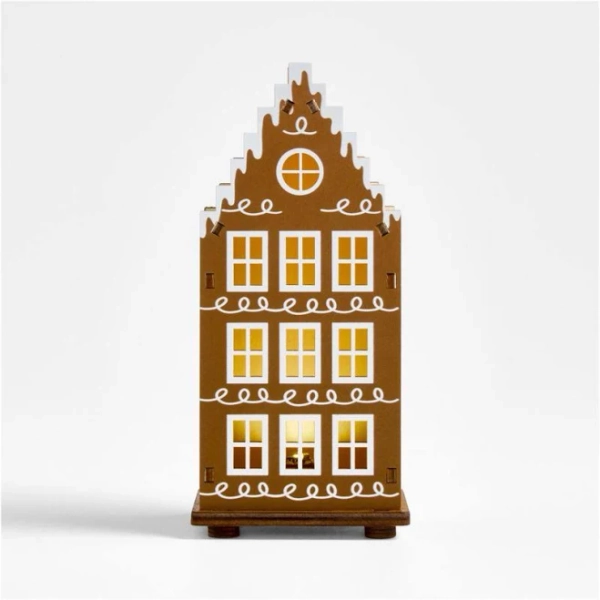 Crate & Barrel LED Gingerbread Village Staufen Holiday Decoration