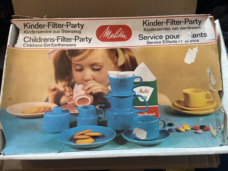 Melitta Stoneware Children’s Filter Party Vintage 1970’s  