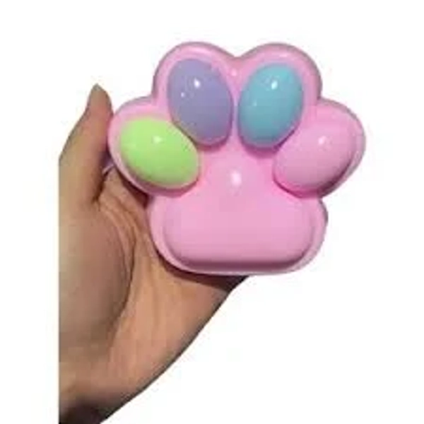 Water Anti-Stress Toy, Alista Home, Slow Rebound, Squeeze Pinch Family, Cat Paw Model, 12.5x10.5 cm, 220g, Transparent Packaging, Model 023, Multi-