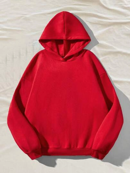 Attitoon Summer Outfits Women's Simple Casual Solid Color Pullover Hooded Long Sleeve Hoodie Without Drawstring Oversize Fall Clothes Winter Clothes
