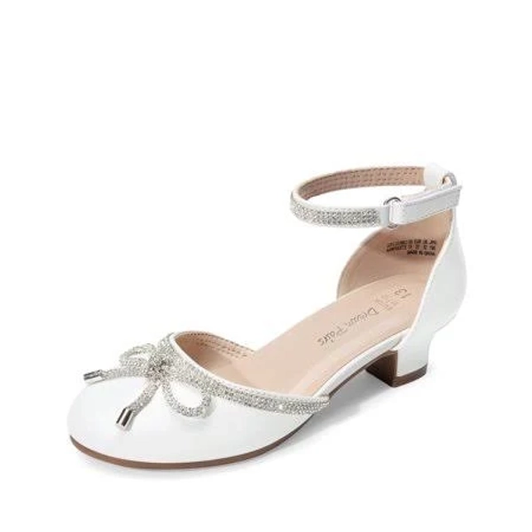 Dream Pairs Girls Rhinestone Bowknot Low Heels