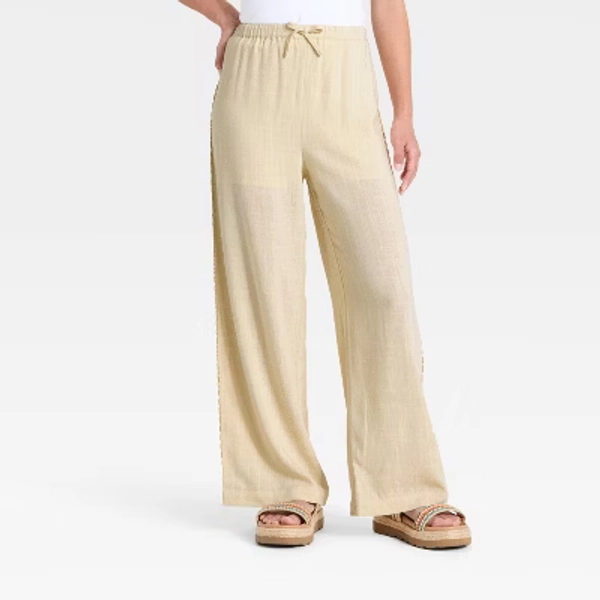 Girls' Crafted Beach Pant - art class™ Cream L