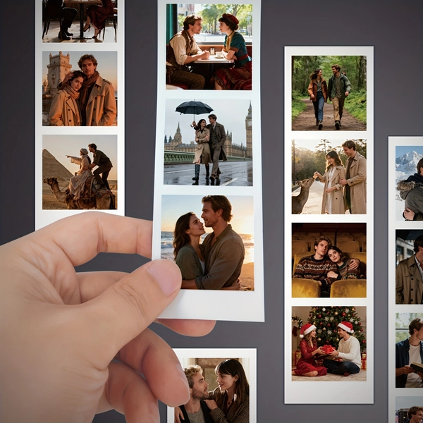 Photo Custom Fridge Magnet, Holiday Party, Christmas, Halloween, Back-To-School Multi-Scene Applicable Fridge Sticker, Wedding Commemoration, Bride Gift, Travel Memory Photo Magnet Customization, Paper Magnet, Couple'S Creative Gift