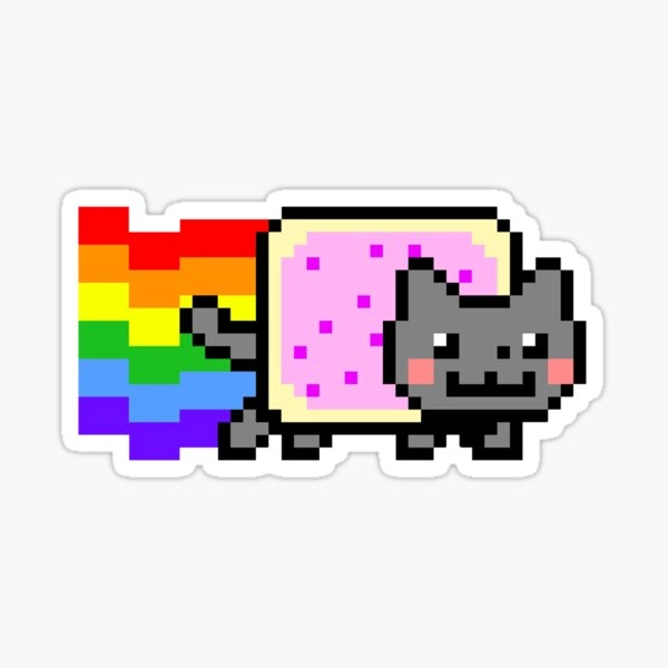 Original Nyan Cat Pixel Art Y2K Retro Internet Aesthetic Sticker