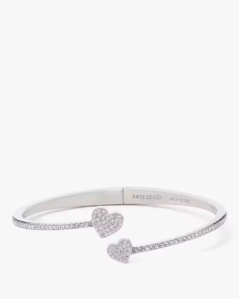 Clear/Silver Yours Truly Pave Open Hinge Cuff