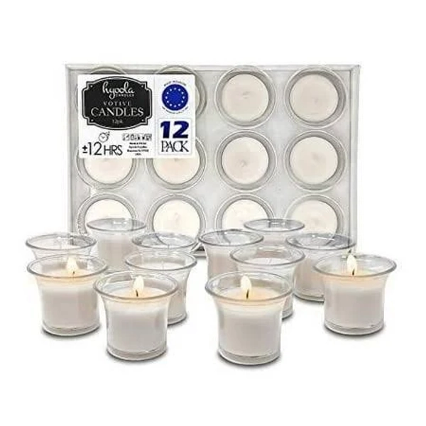 Votive Candles in Glass Cup