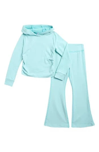 Yogalicious Girls' Melange Hoodie and Flared Leg Pant Set