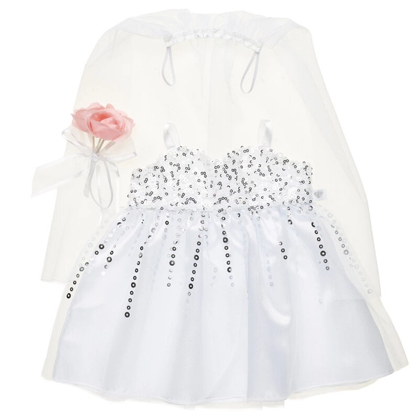 Build-A-Bear Wedding Dress in White