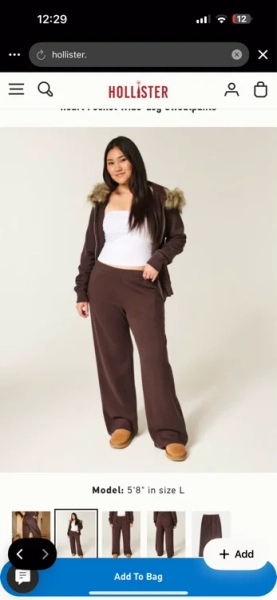 Heart Pocket Wide-Leg Sweatpants
