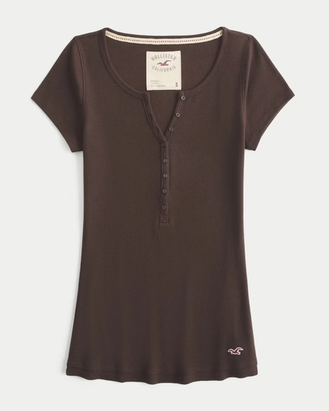 Short-Sleeve Rib Henley