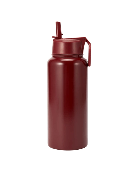 Anko 960ml Burgundy Double Wall Insulated Cylinder Drink Bottle