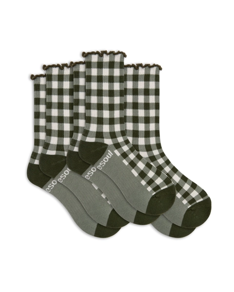 Kenzie Ruffle High Sock 3 Pack Solid - S / Garden Party