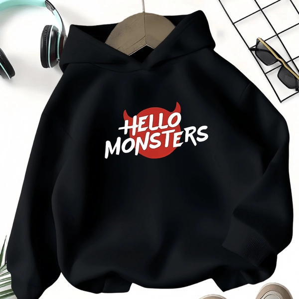 Pull à capuche décontracté pour filles automne/hiver, chaud, confortable, à la mode, avec éléments streetwear et K-Pop, accessoires Halloween Noël football