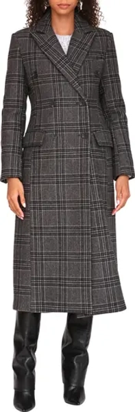Plaid Double Breasted Coat