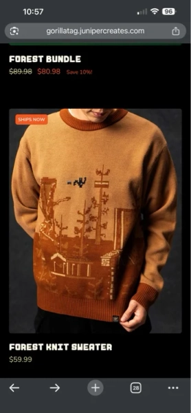 Gorilla tag knit forest sweater