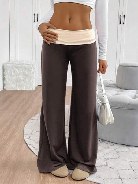 INAWLY Women's Casual Loose Fit Contrast Color Wide Leg Sweatpants Graduation,Back To School Outfits,Graduation,Teacher Outfits For Women,Back To School Fall Cloth For Women