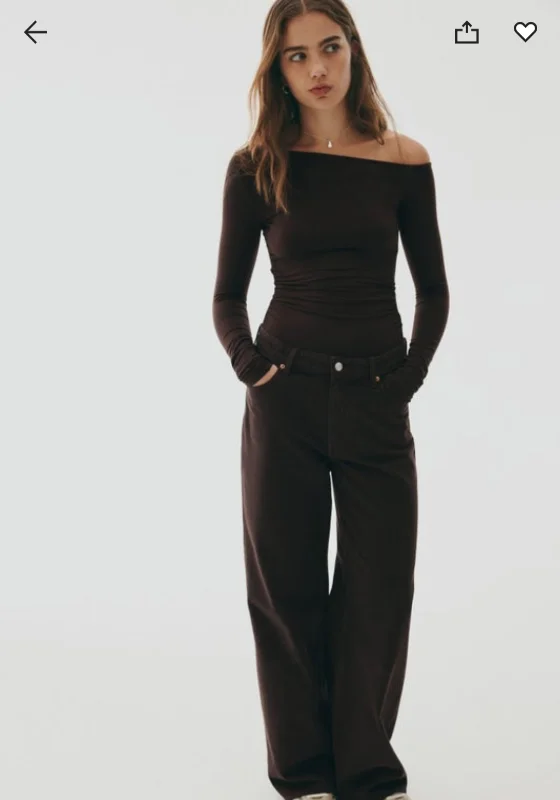 Draped one-shoulder top - Black
