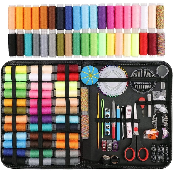 A-Z AMAZING Sewing Kit,Premium Supplies, Oxford Fabric kit for Beginner,Kids, Adults, Travel, Thread and Needle, Accessories, Organizer Box, Emergency kit, DIY Home(Rainbow)
