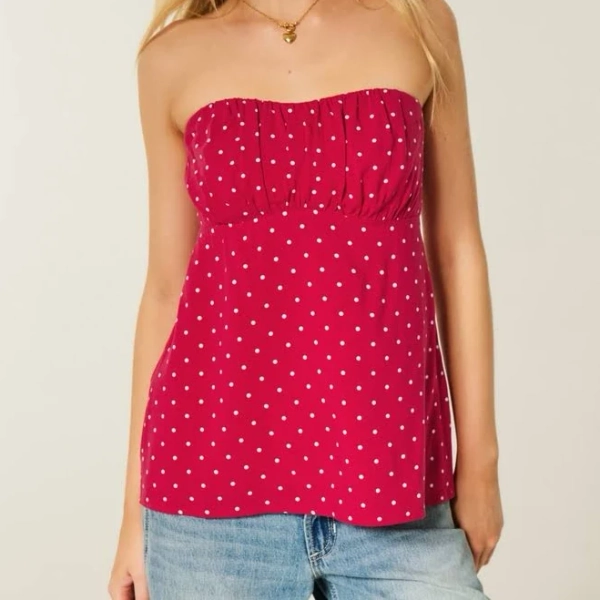 Hollister Women's Easy Strapless Babydoll Top