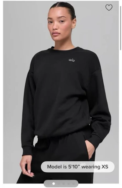 Alo Accolade Set Black Crewneck + Sweatpants - Large
