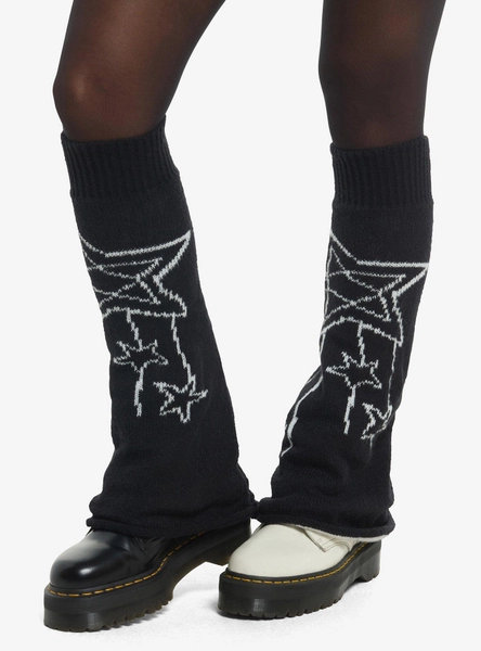 Black & White Star Flare Leg Warmers