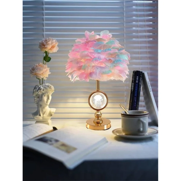 Rosdorf Park Feather Lamp Princess Table Lamp