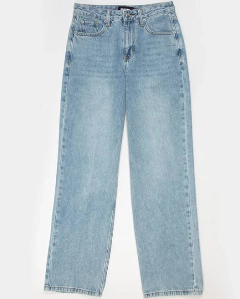 RSQ Mens Baggy Embroidered Jeans - Medium Wash - Size: 34X32