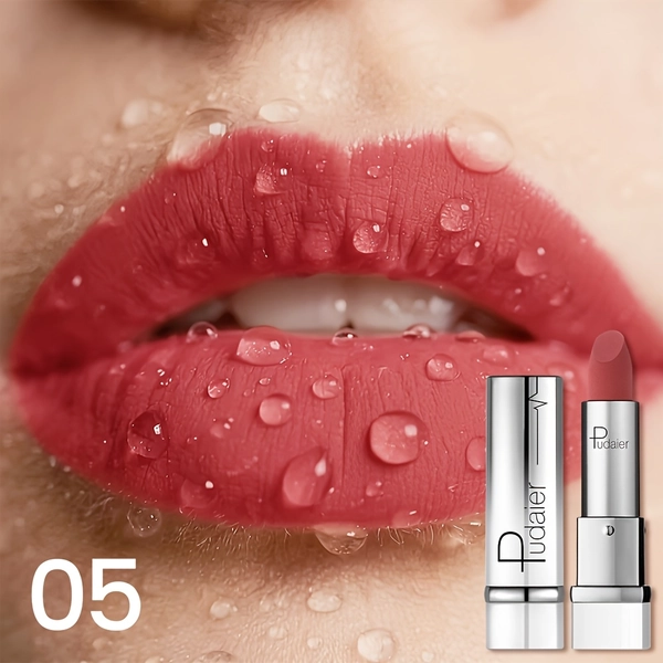 Matte Lipstick - Waterproof and Long-lasting | Orange-Red, Luxurious Velvet Texture, Perfect Valentine'S Day Gift, All Skin Types, Pudaier Brand