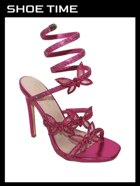 Bonnibel Women Butterfly Rhinestone Strappy High Heels Sandals Patricia-2