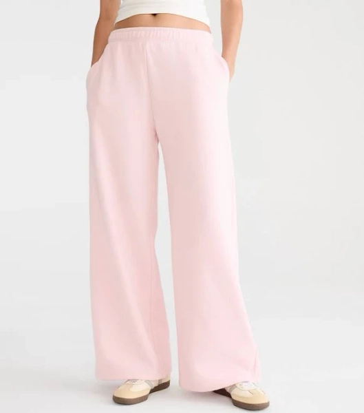 Aeropostale Women's Mid-Rise Wide Leg Cotton Sweatpants