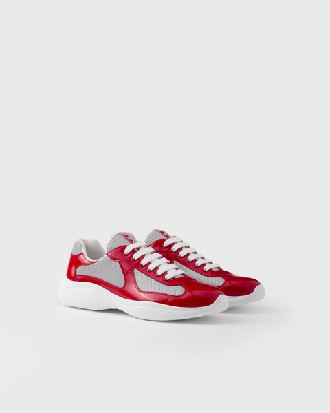 Sneakers Prada America’s Cup en cuir verni et tissu technique