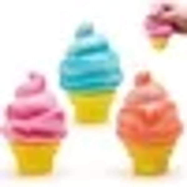 3 PCS Ice Cream Squishy Toy Relief Toy Soft Novelty Fidget Toy Help Relax Focus Autism ADHD Durable Sensory Stress Balls Party Favors Easter Basket Stuffers
