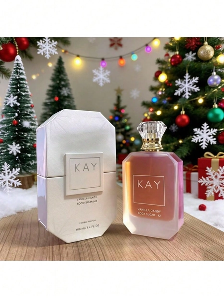 KAY Vanilla Candy Rock Sugar 42 Women's Perfume Spray 3.4oz/100ml, Sweet Vanilla Fruit Woody Notes, Perfect For Daily Parties And An Ideal Christmas Gift