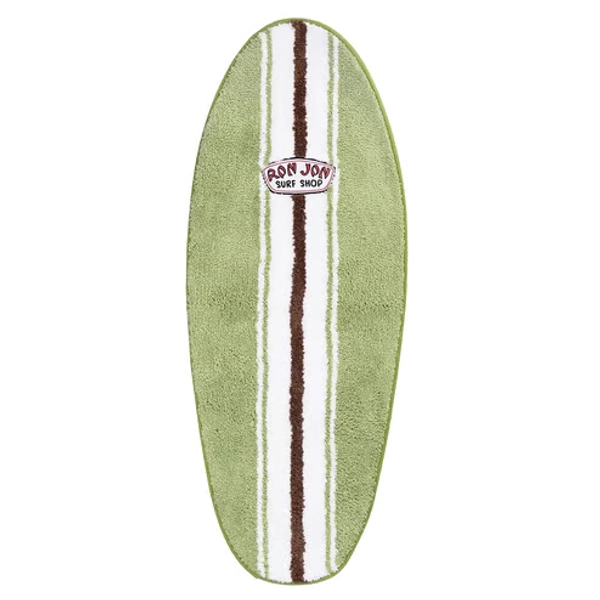 Ron Jon Sage And Ivory Surfboard Shaped Rug