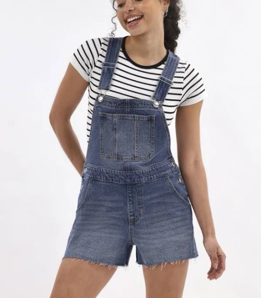 No Boundaries Women's Denim Shortalls