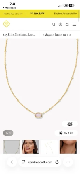 Mini Elisa Gold Satellite Short Pendant Necklace in Pink Opalite Crystal