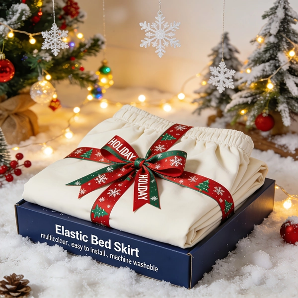 15 Inch Tailored Drop Elastic Bed Ruffle | Microfiber Bed Skirt with Adjustable Elastic Belt, Easy Wrap Around Ruffle, Easy Fit, Fade Resistant, Hotel Quality, Machine Washable