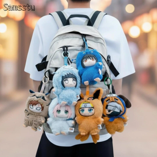 Cute Anime Plush Keychain | Kawaii Soft Character Backpack Bag Charm | Soft Stuffed Character Gift | accessory Gift for Fans