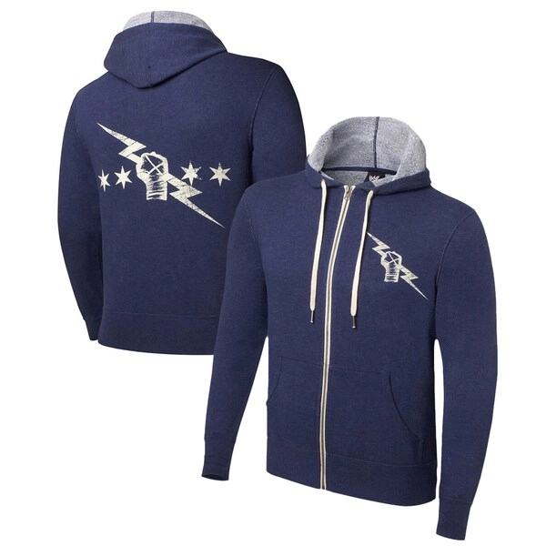 Men's Navy CM Punk Retro Full-Zip Hoodie