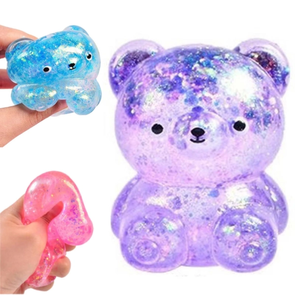 Bear Stress Ball to-y Squishiess to-ys, Sugar Filled Maltose Squeezze Squishiies for Sensory Fidget Relief, Glitter Colorful Sensory Stress Balls, Party Favors Easter Basket Stuffers for Teens Adults - Walmart.com