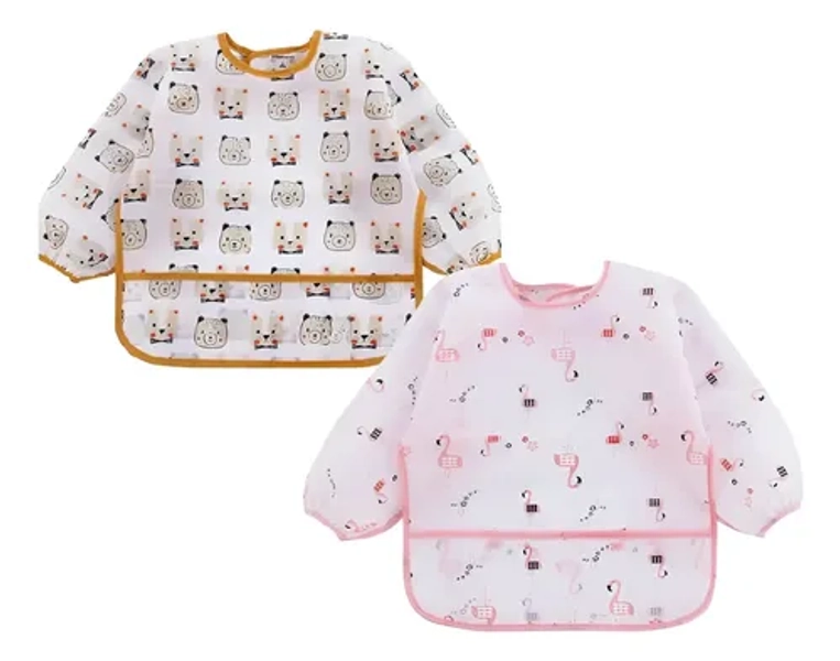 Pack X 2 Pintorcito Babero Manga Larga Impermeable