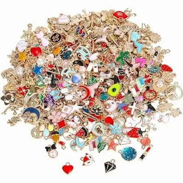 350pcs Gold Plated Enamel Bracelet Charms