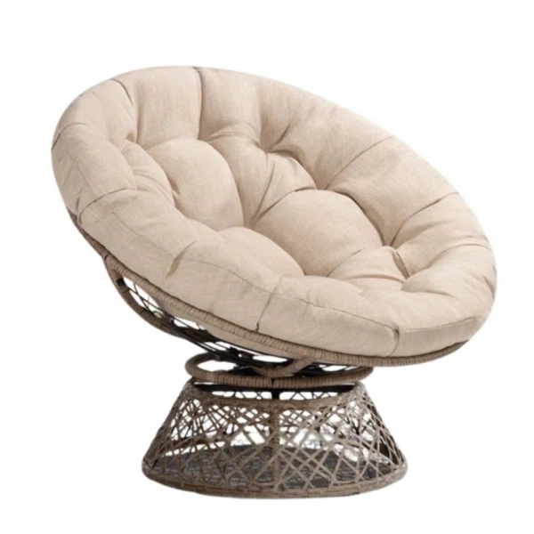 Bayou Breeze Ariyelle Swivel Papasan Accent Chair with Extra Thick Cushion for Ultimate Comfort & Reviews | Wayfair