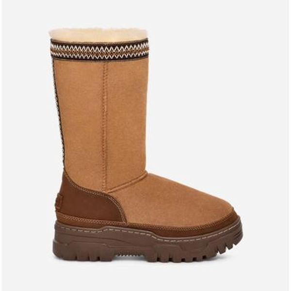 UGG® Women's Classic Tall TrailGazer Sheepskin Classic Boots in Chestnut, Size 6