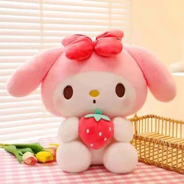 Sanrio Kuromi Plush Toy 25cm Cinnamoroll Melody Stuffed Doll Comfortable 
